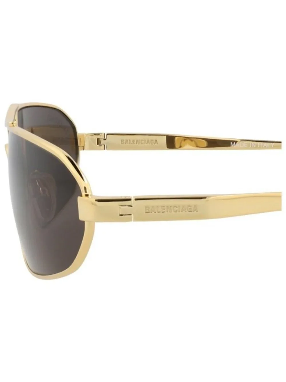 New Balenciaga Mens Shield/Wrap Gold Gold Grey Fashion Designer Sunglasses